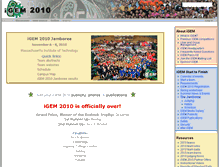Tablet Screenshot of 2010.igem.org
